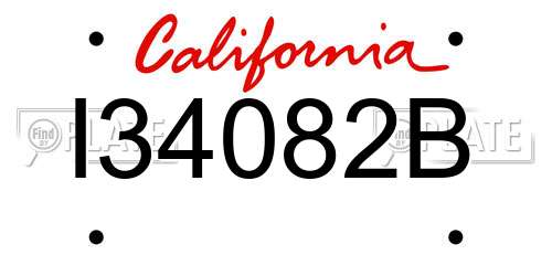 I34082B California License Plate