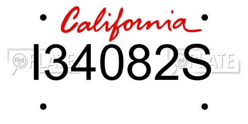 I34082S California License Plate