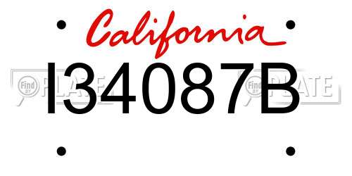 I34087B California License Plate