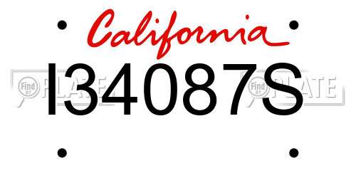 I34087S California License Plate