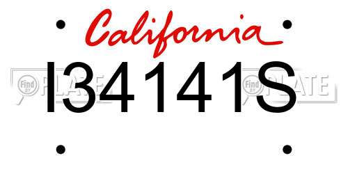 I34141S California License Plate