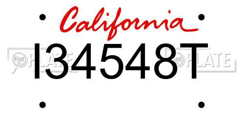 I34548T California License Plate