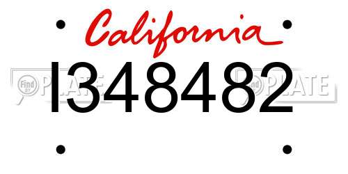 I348482 California License Plate
