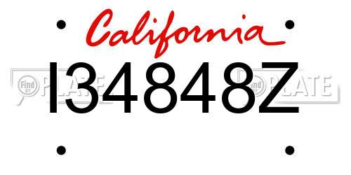 I34848Z California License Plate