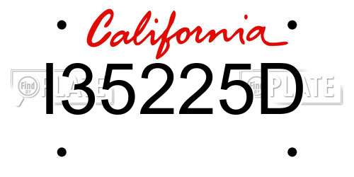 I35225D California License Plate