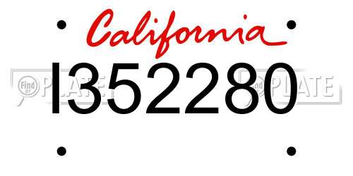 I352280 California License Plate