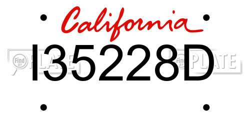 I35228D California License Plate