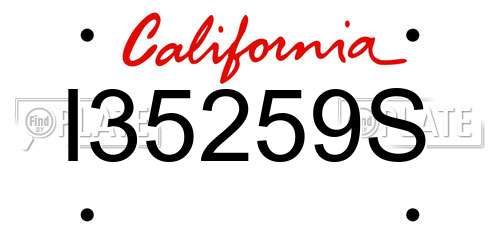 I35259S California License Plate