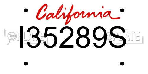 I35289S California License Plate