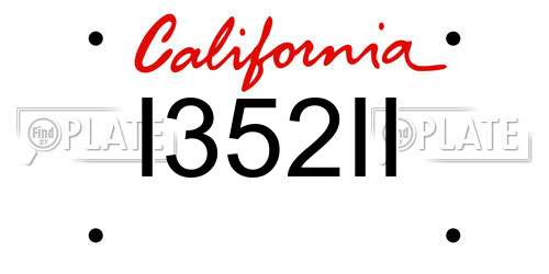 I352II California License Plate