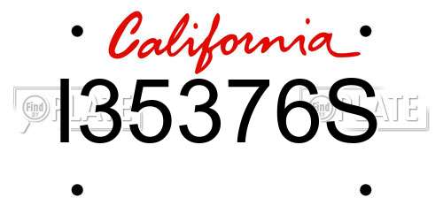 I35376S California License Plate