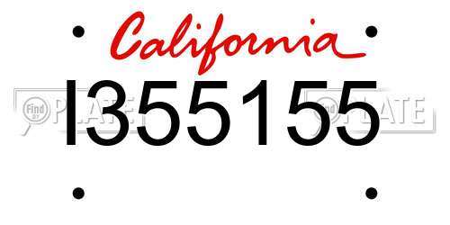 I355155 California License Plate