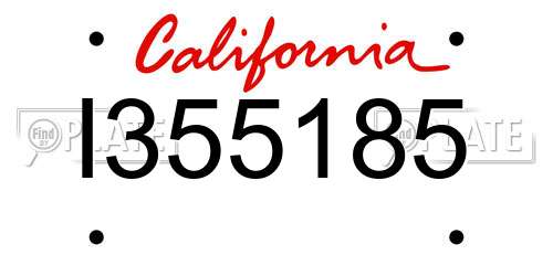 I355185 California License Plate