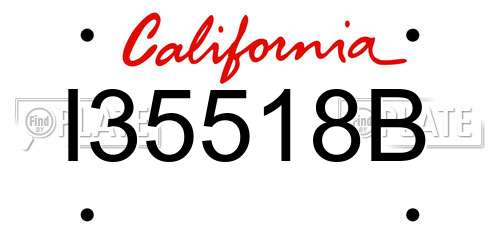 I35518B California License Plate