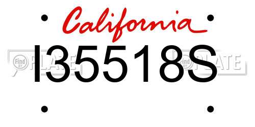 I35518S California License Plate