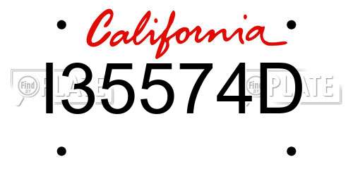 I35574D California License Plate