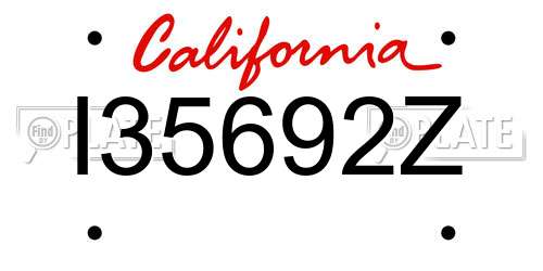 I35692Z California License Plate