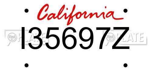 I35697Z California License Plate
