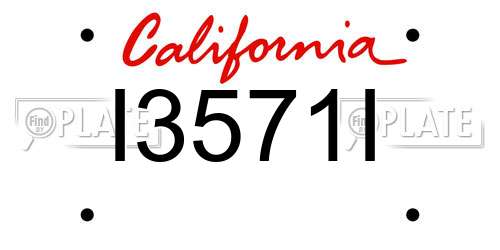 I3571I California License Plate
