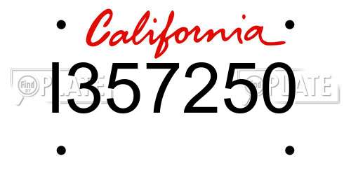 I357250 California License Plate