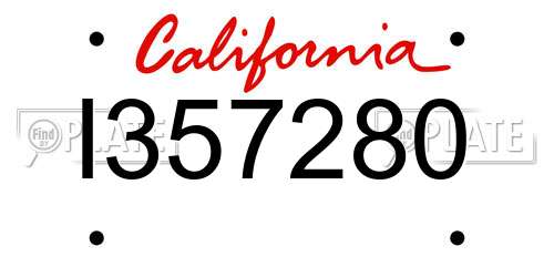 I357280 California License Plate