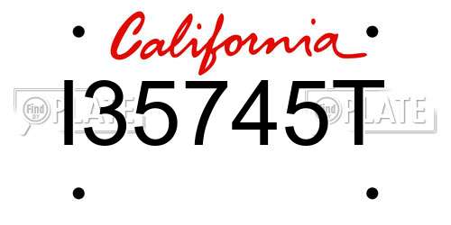 I35745T California License Plate