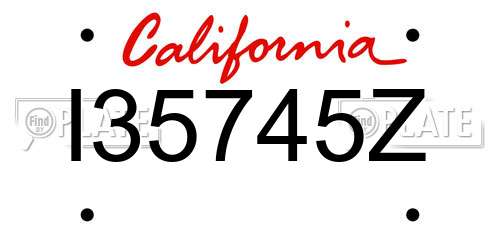I35745Z California License Plate