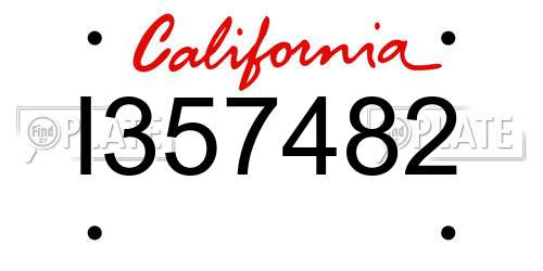 I357482 California License Plate