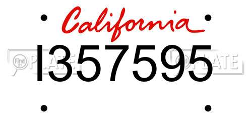 I357595 California License Plate