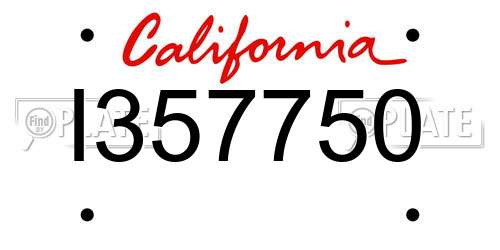 I357750 California License Plate