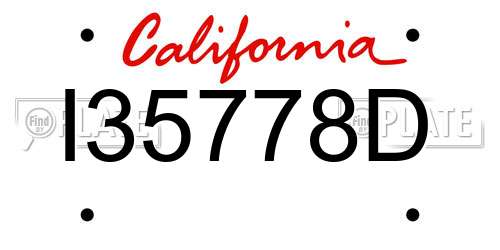 I35778D California License Plate