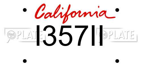 I357II California License Plate