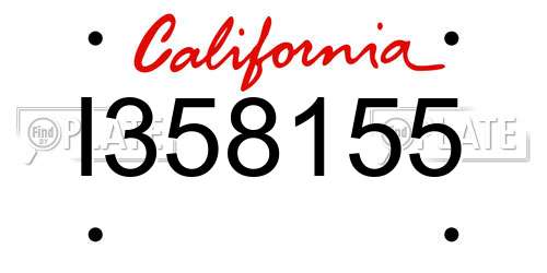 I358155 California License Plate
