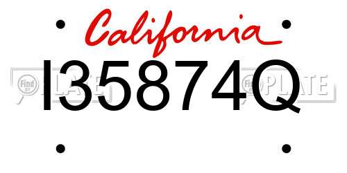 I35874Q California License Plate