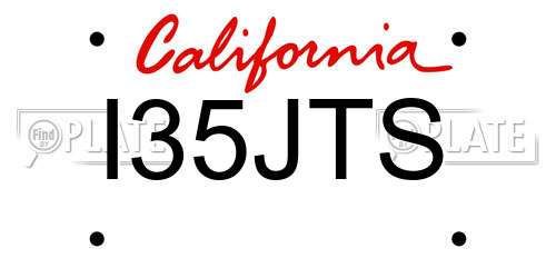 I35JTS California License Plate