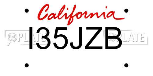 I35JZB California License Plate