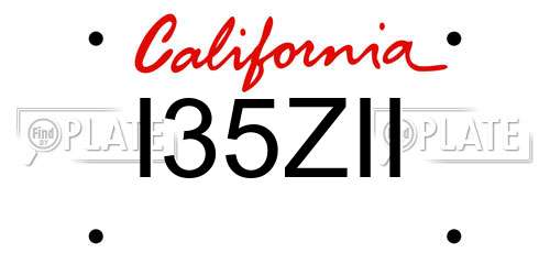 I35ZII California License Plate