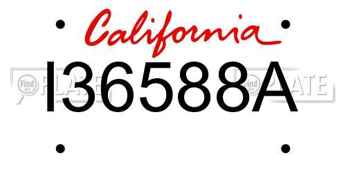 I36588A California License Plate