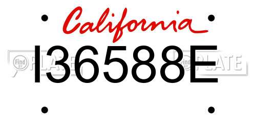 I36588E California License Plate