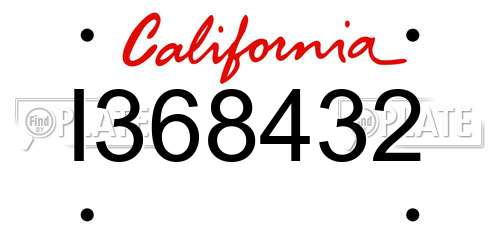 I368432 California License Plate