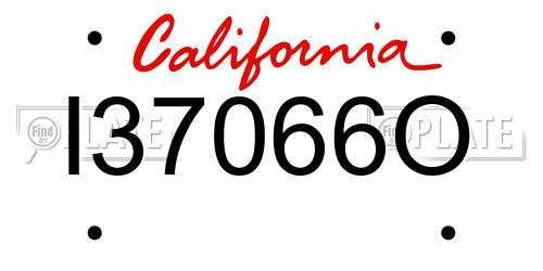 I37066O California License Plate