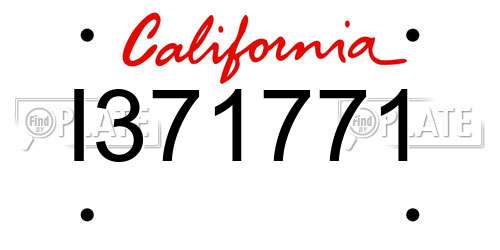 I371771 California License Plate