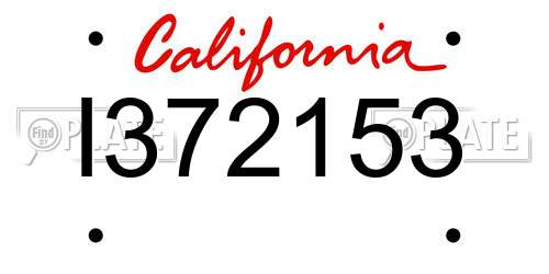 I372153 California License Plate