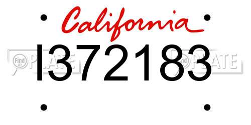 I372183 California License Plate