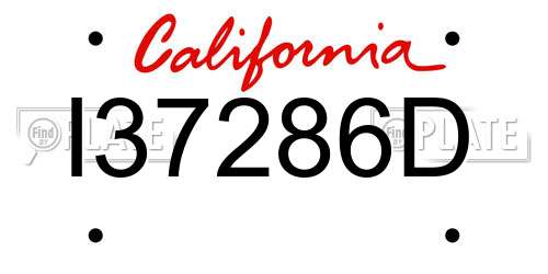 I37286D California License Plate