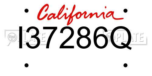 I37286Q California License Plate