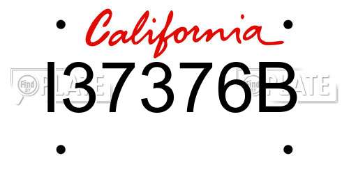 I37376B California License Plate