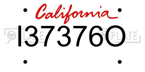 I37376O California License Plate