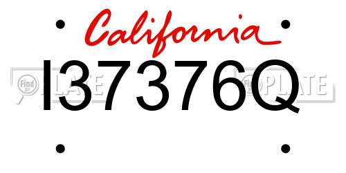 I37376Q California License Plate