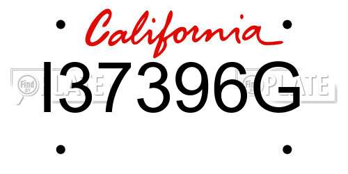 I37396G California License Plate